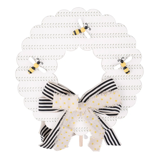 Bee Happy Wreath - Welcome Board Topper