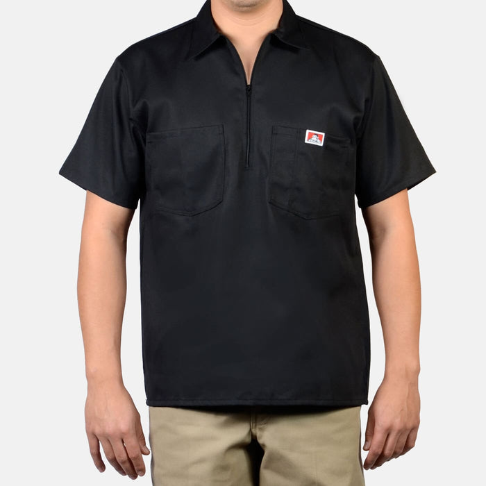 Ben Davis Men's Half-Zip Short Sleeve Work Shirt Work Shirts Ben Davis Black 2XL Reg