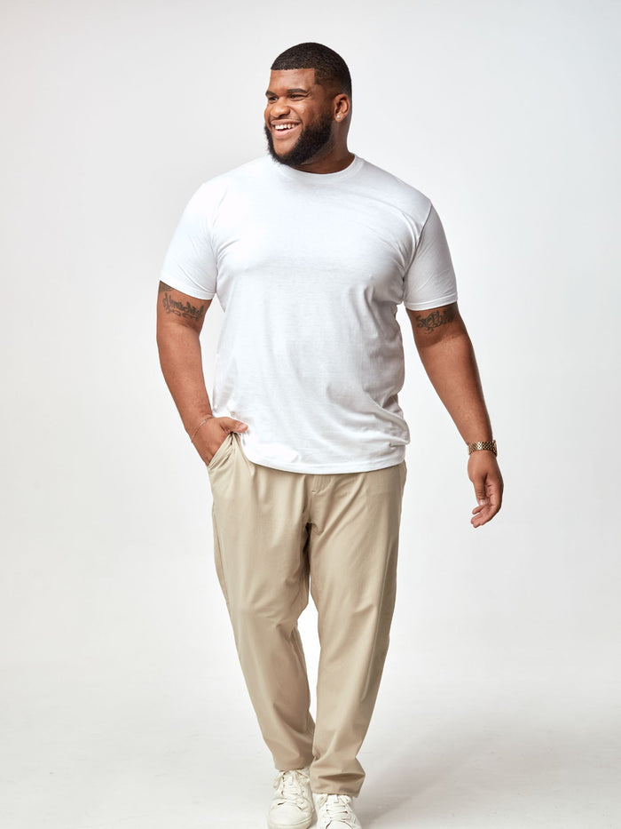 Steven is 6', 275lbs and wears a size 3xl # Best Sellers 10-Pack White Crew Neck Lifestyle 3XL | Fresh Clean Threads