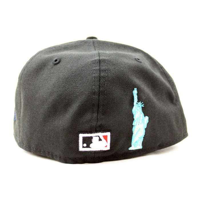 Big Apple New York Yankees Subway New Era 59Fifty Fitted Hat (GITD Black Red Under Brim)