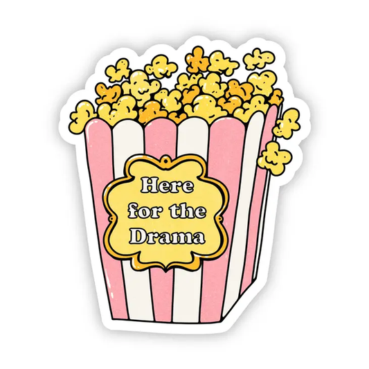 Big Moods 'Here For the Drama' Popcorn Vinyl Sticker