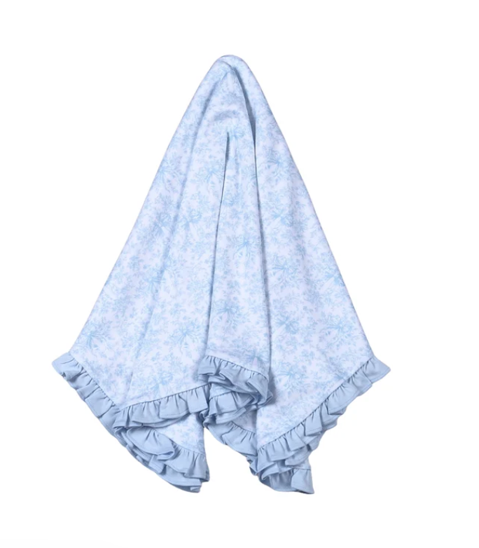 Blue Toile Receiving Blanket