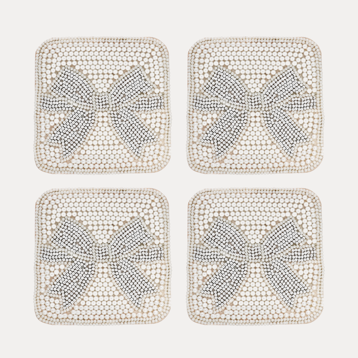 Pearl Bow Holiday Coasters | BuDhaGirl