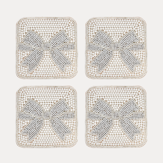 Pearl Bow Holiday Coasters | BuDhaGirl