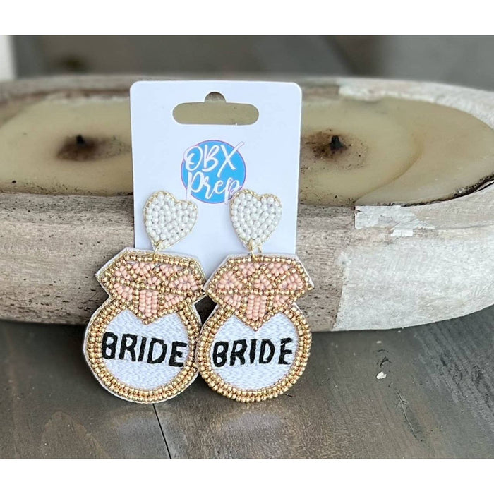 Bride Ring Beaded Earrings