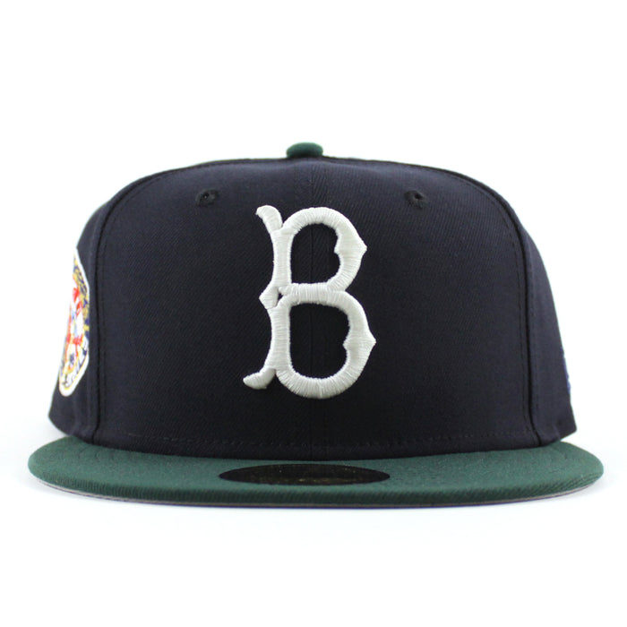 BROOKLYN DODGERS 1949 World Series ROBINSON New Era 59Fifty Fitted Hat (Navy GREEN Gray Under Brim)
