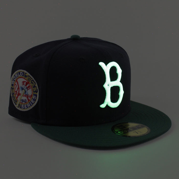 BROOKLYN DODGERS 1949 World Series ROBINSON New Era 59Fifty Fitted Hat (Navy GREEN Gray Under Brim)
