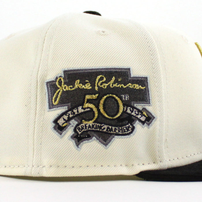BROOKLYN DODGERS 42 JACKIE ROBINSON New Era 59Fifty Fitted Hat (Chrome White Corduroy Green Under Brim)