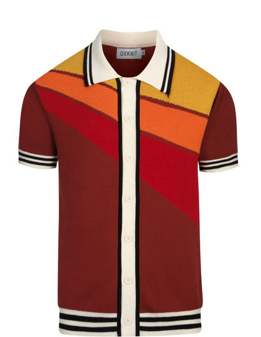 Brown Retro Fashion Art Design Knitted Cardigan