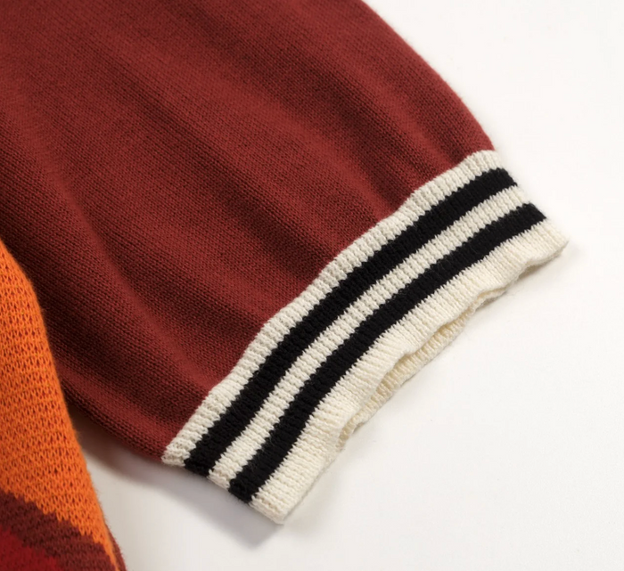 Brown Retro Fashion Art Design Knitted Cardigan