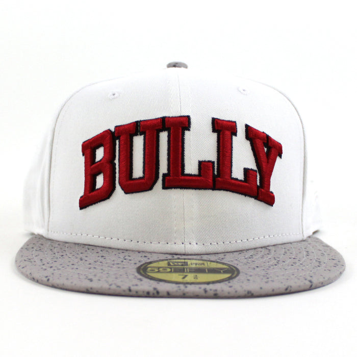 Bully New Era 59Fifty Fitted Hat (Glacial White Cement Speckled Air Jordan IV V White Cement OG Gray Under Brim)