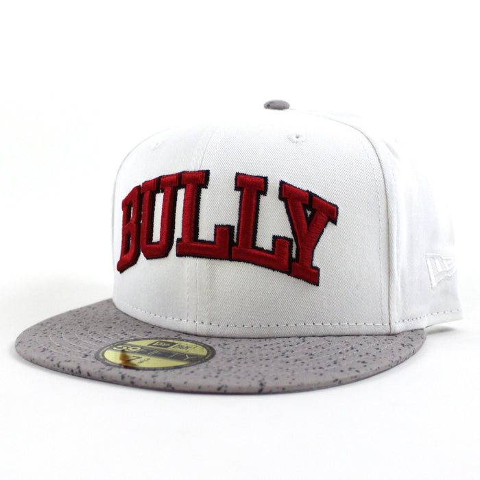 Bully New Era 59Fifty Fitted Hat (Glacial White Cement Speckled Air Jordan IV V White Cement OG Gray Under Brim)