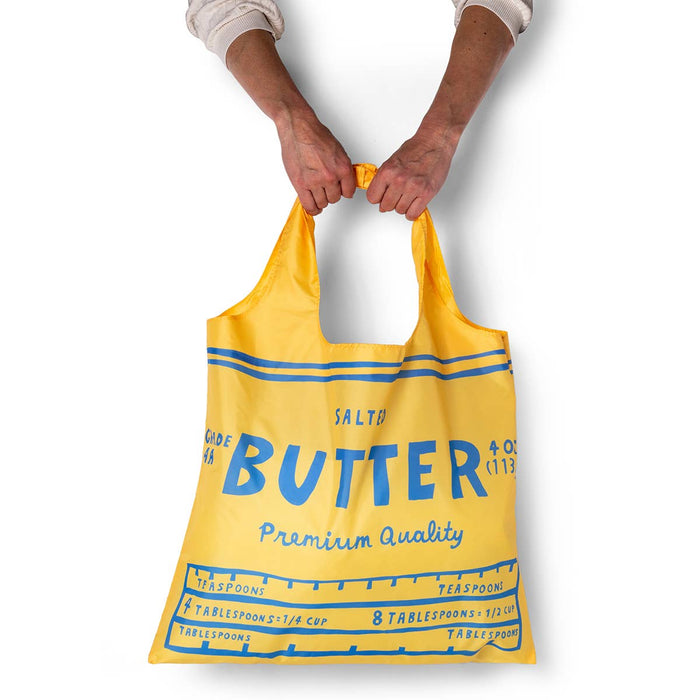 Yellow Owl Workshop Butter Art Sack eco-friendly reusable tote bag with colorful butter and floral designs on durable fabric