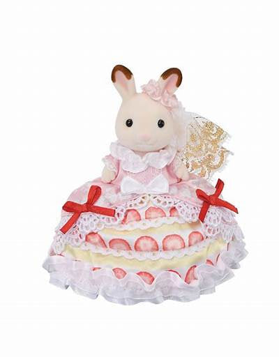 Calico Critters Freya's Birthday Celebration Strawberry Cake Dress