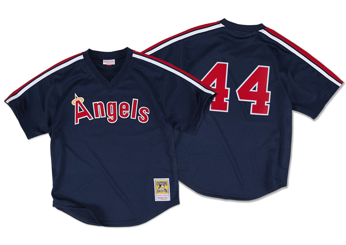 California Angels #44 Reggie Jackson Mitchell & Ness 1984 Authentic Mesh BP Jersey