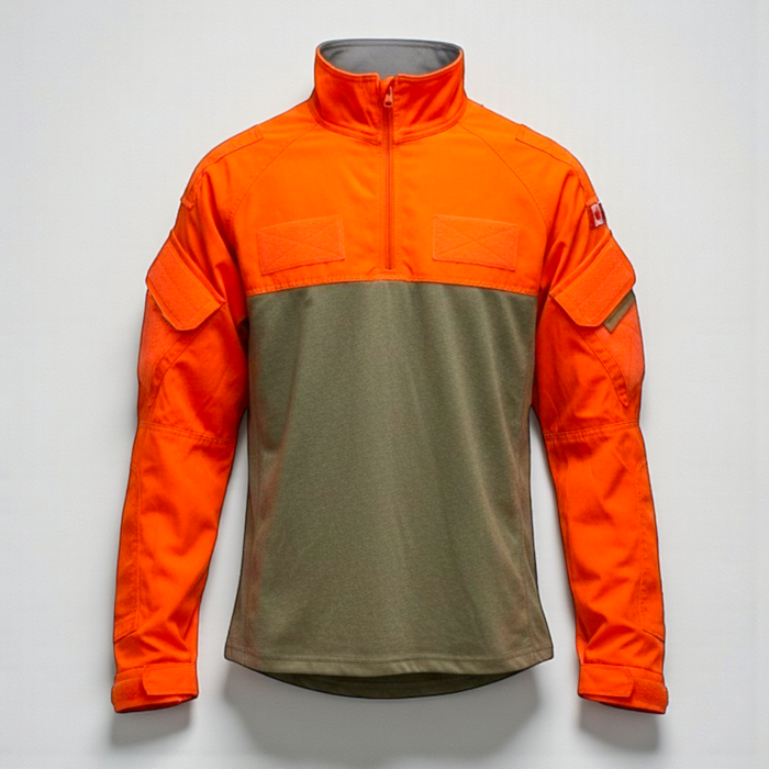 Canadian Forces SARTech Search and Rescue 1/4 Zip Pullover Sweater / Orange and Tan / Issued