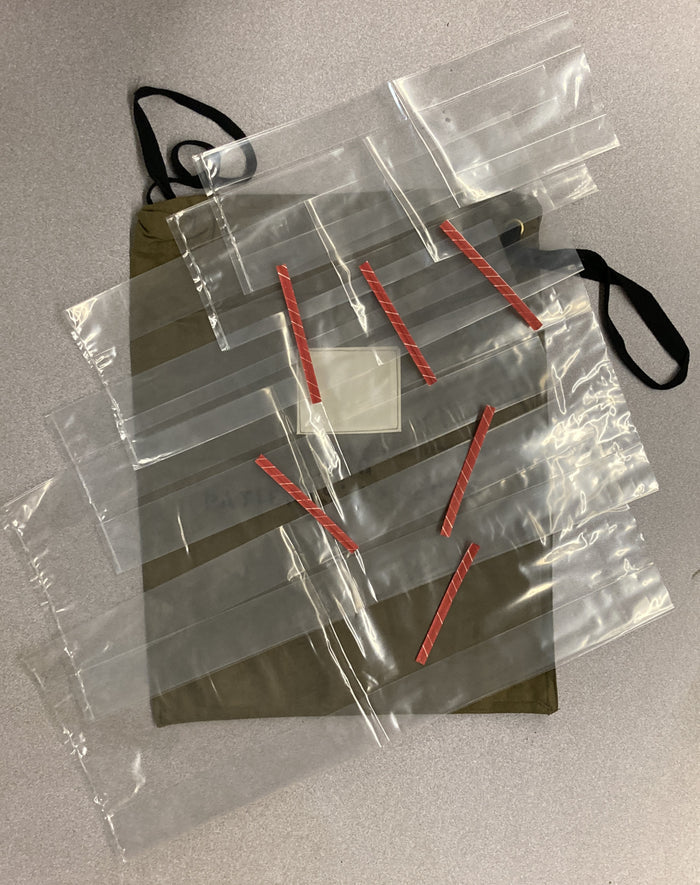 Canadian Military Patients' Effects Bag – 1950s Issue, 12"x15" Drawstring, 6 Plastic Bags Included