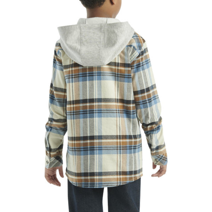 Carhartt Boys' Long Sleeve Flannel Button-Front Hooded Shirt Work Shirts Carhartt