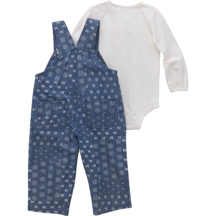 Carhartt Infant Girls' Long Sleeve Bodysuit & Chambray Overall Set Bibs & Overalls Carhartt