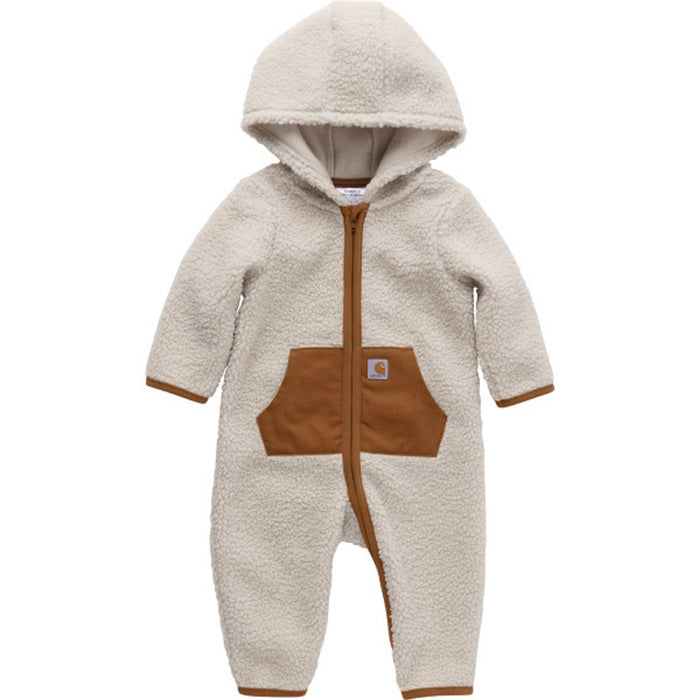 Carhartt Kids' Long Sleeve Zip-Front Sherpa Coverall Bibs & Overalls Carhartt Light Beige 12M Infant