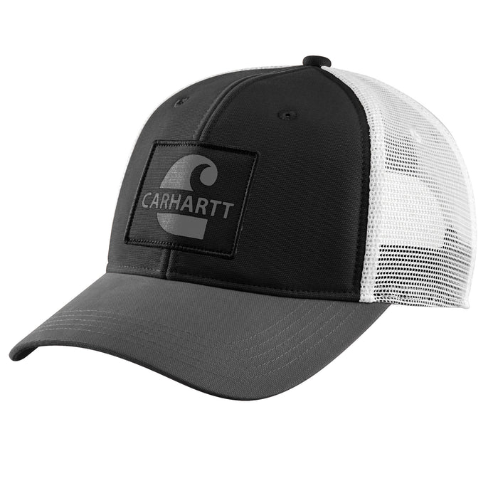 Carhartt Men's Canvas Mesh-Back Logo Graphic Cap Hats & Caps Carhartt Black OS