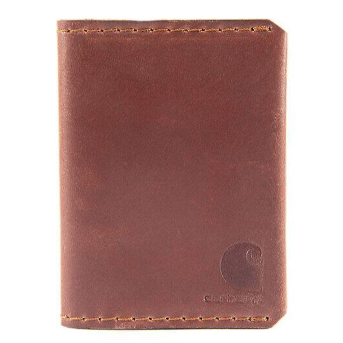 Carhartt Men's Craftsman Leather Front Pocket Bifold Wallet Wallets Carhartt Brown OS