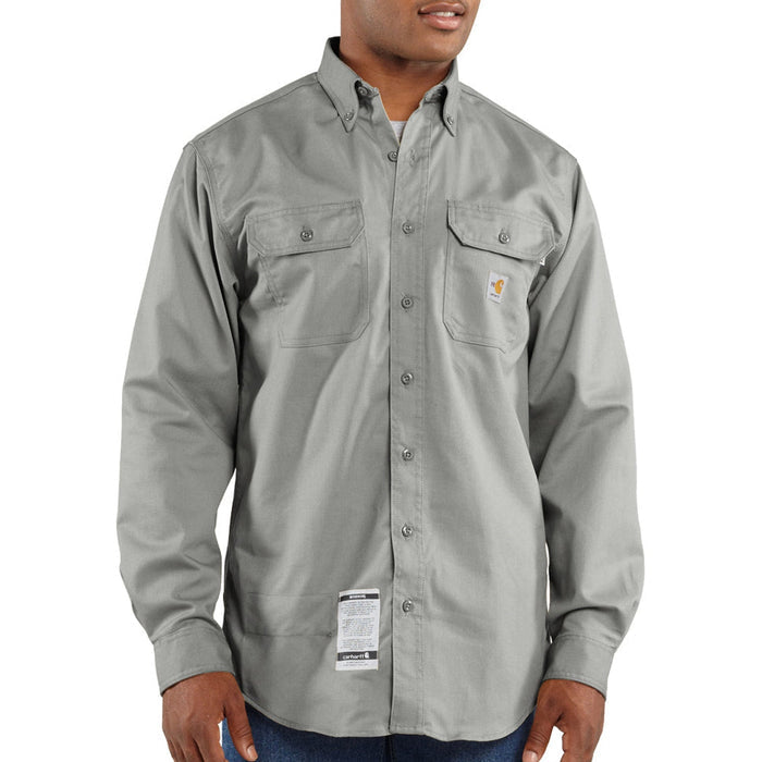 Carhartt Men's Flame Resistant Classic Twill Work Shirt Work Shirts Carhartt Gray Vintage 2XL Reg