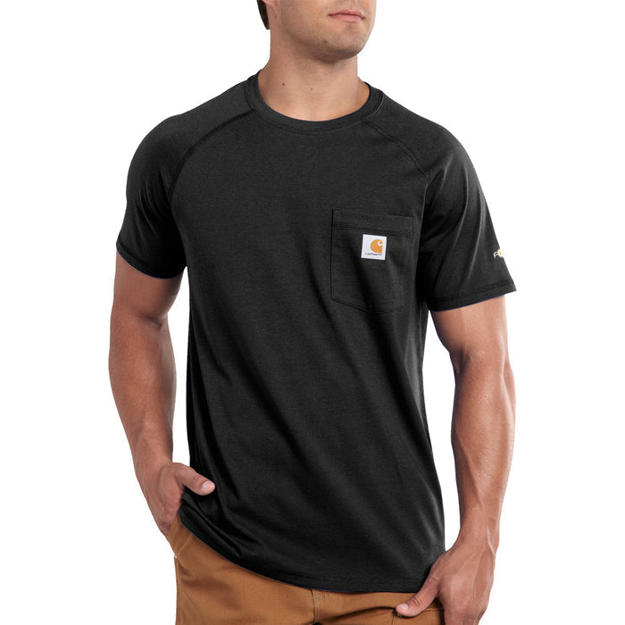 Carhartt Men's Force® Delmont Short Sleeve T-Shirt_Black T-Shirts Carhartt