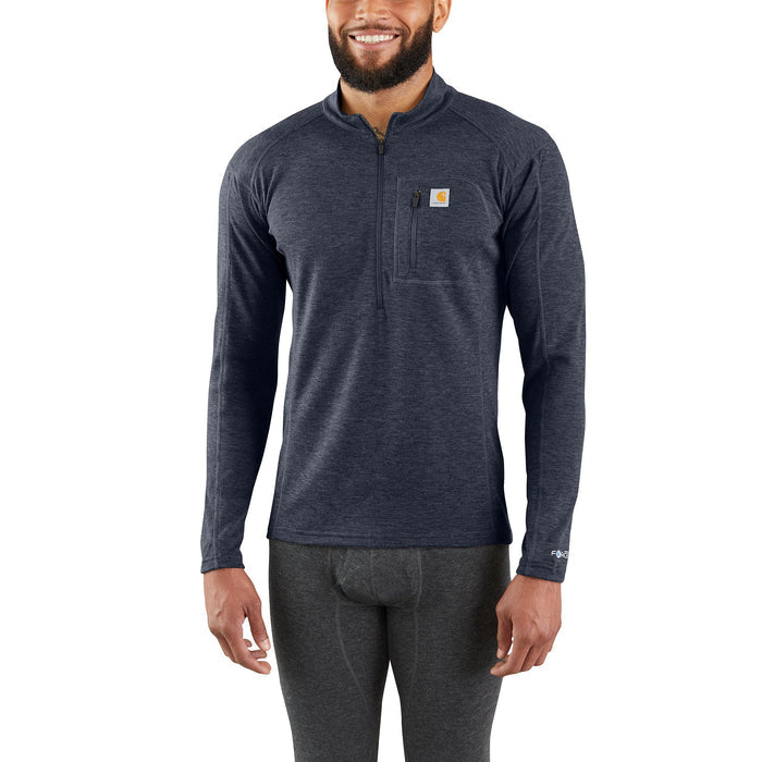 Carhartt Men's Heavyweight Baselayer 1/4 Zip Shirt Thermals & Underwear Carhartt Navy Heather 2XL Reg