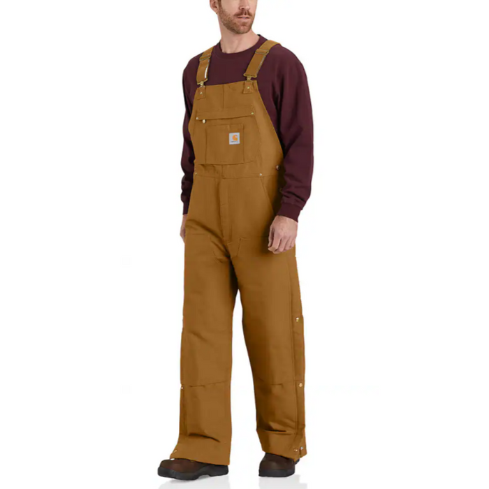 Carhartt Men's Loose Fit Firm Duck Insulated Bib Bibs & Overalls Carhartt Carhartt Brown 2XL Reg