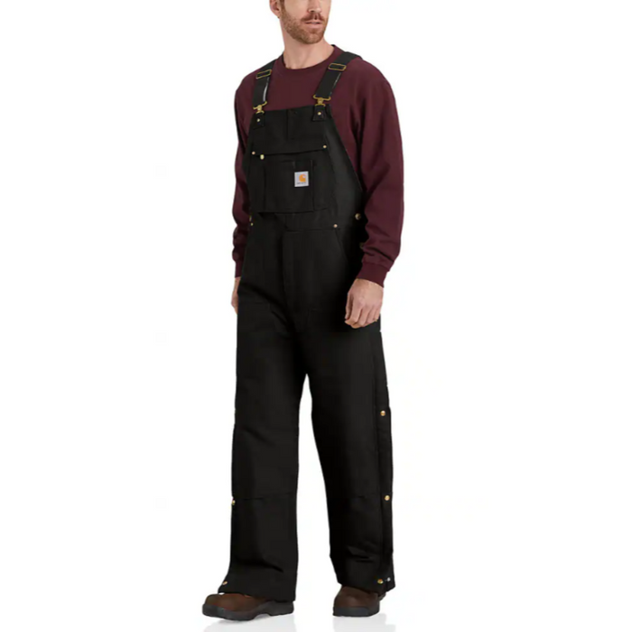 Carhartt Men's Loose Fit Firm Duck Insulated Bib Bibs & Overalls Carhartt Black 2XL Reg