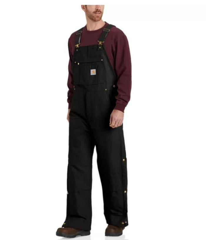 Carhartt Men's Loose Fit Firm Duck Insulted Bib Overall Bibs & Overalls Carhartt Black 2XL Reg