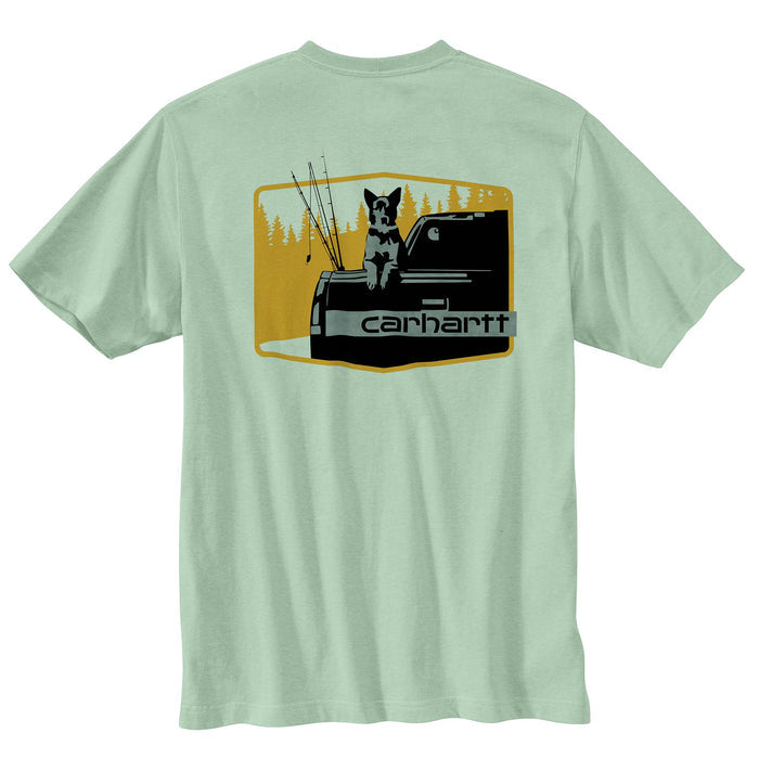 Carhartt Men's Loose Fit Heavyweight Short Sleeve Pocket Dog Graphic Tee T-Shirts Carhartt Jade Heather 2XL Reg