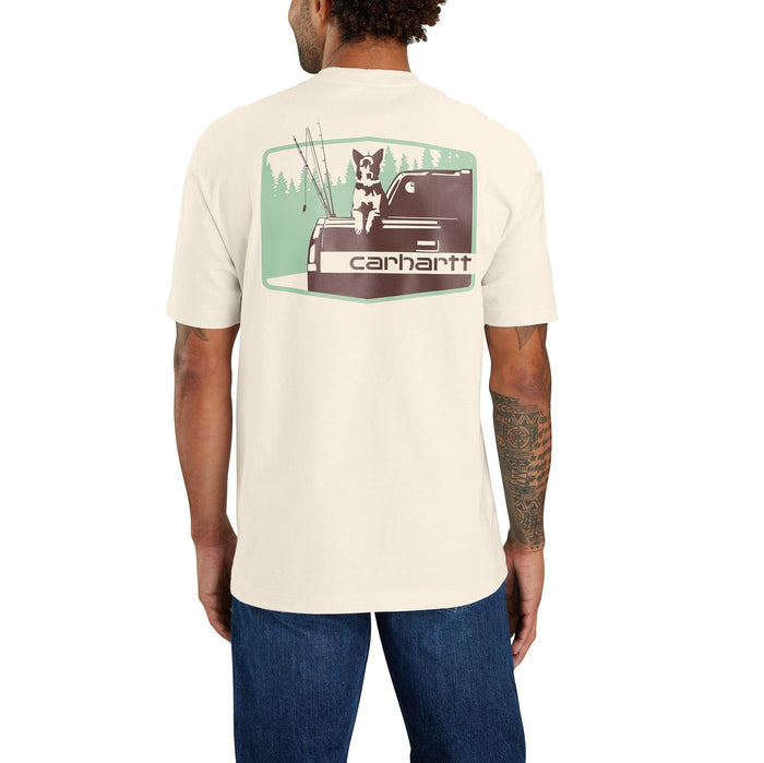 Carhartt Men's Loose Fit Heavyweight Short Sleeve Pocket Dog Graphic Tee T-Shirts Carhartt Malt 2XL Reg