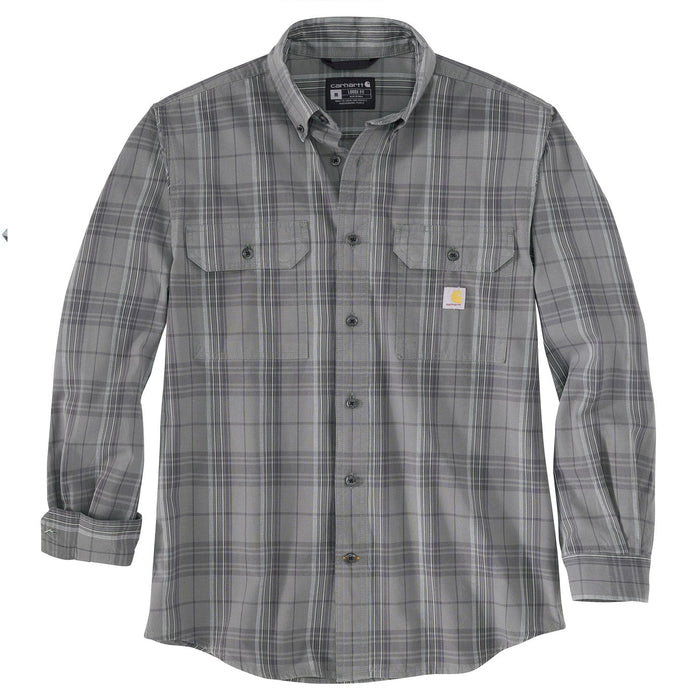 Carhartt Men's Midweight Chambray Button-Down Long Sleeve Work Shirt Work Shirts Carhartt Steel 2XL Reg