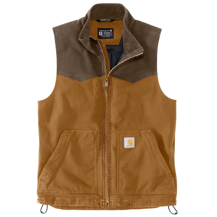 Carhartt Men's Montana Rugged Flex® Relaxed Fit Zip Duck Vest Vests Carhartt Carhartt Brown/Coffee 2XL Reg