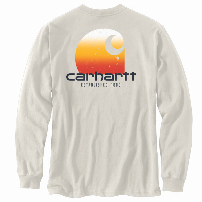 Carhartt Men's Relaxed Fit Heavyweight Pocket "C" Graphic Long Sleeve T-Shirt Long Sleeve T-Shirts Carhartt Malt 2XL Reg