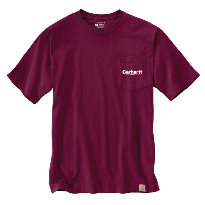 Carhartt Men's Relaxed Fit Heavyweight Short Sleeve Pocket Line Graphic T-Shirt T-Shirts Carhartt