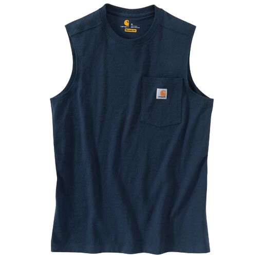 Carhartt Men's Relaxed Fit Sleeveless Pocket Tee Work Shirts Carhartt Navy 2XL Reg
