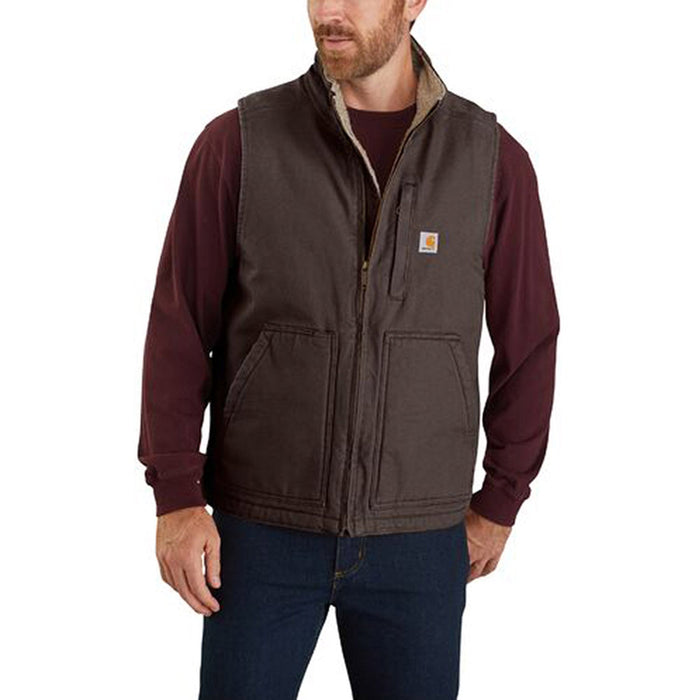 Carhartt Men's Washed Duck Mock Neck Vest Vests Carhartt Dark Brown 2XL Reg