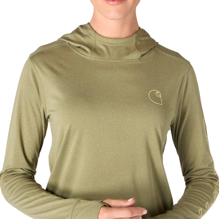 Carhartt Women's Force Sun Defender Relaxed Fit Long Sleeve Graphic Hooded T-Shirt Long Sleeve T-Shirts Carhartt
