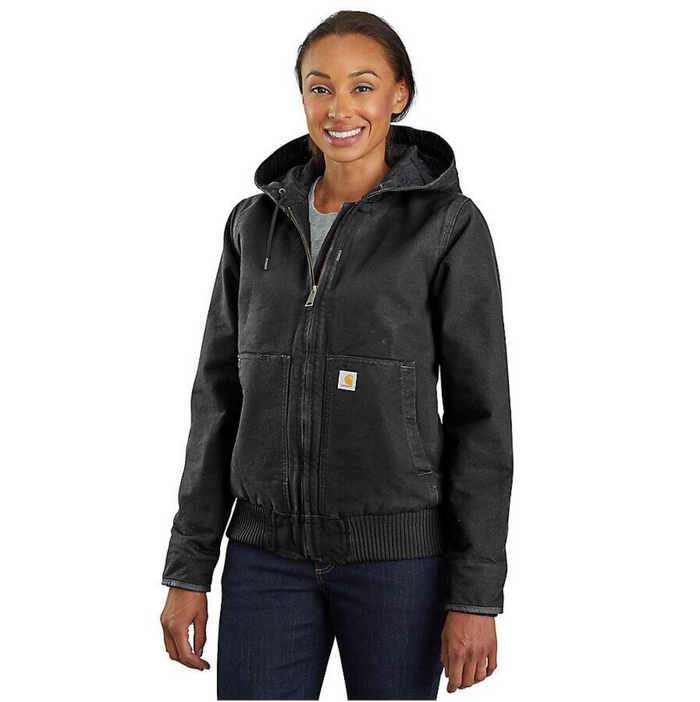 Carhartt Women's Loose Fit Washed Duck Active Jacket Jackets & Coats Carhartt Black 1XL Plus