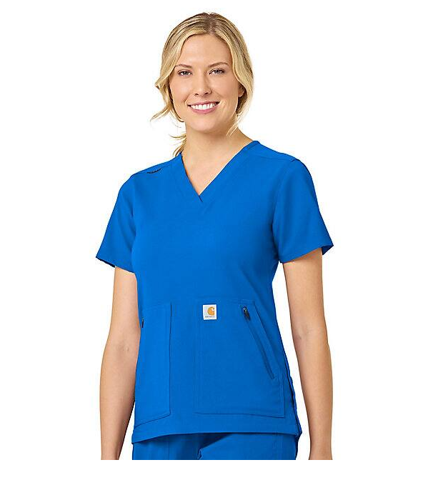 Carhartt Women's Rugged Flex® 4 Pocket V-Neck Scrub Top Scrubs Carhartt Royal 2XL Reg