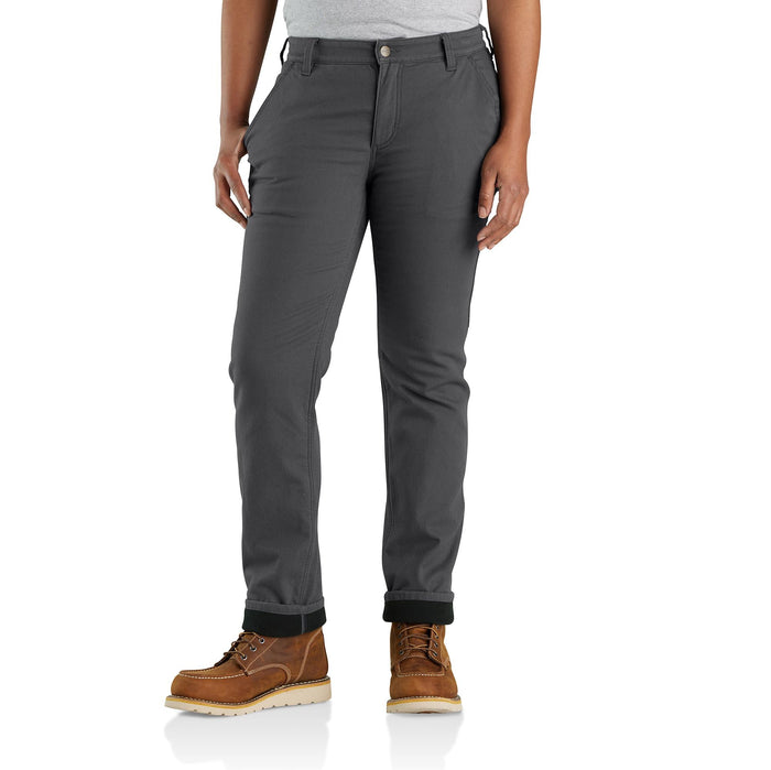 Carhartt Women's Rugged Flex® Relaxed Fit Canvas Fleece Lined Pant Pants Carhartt Shadow 0 Reg