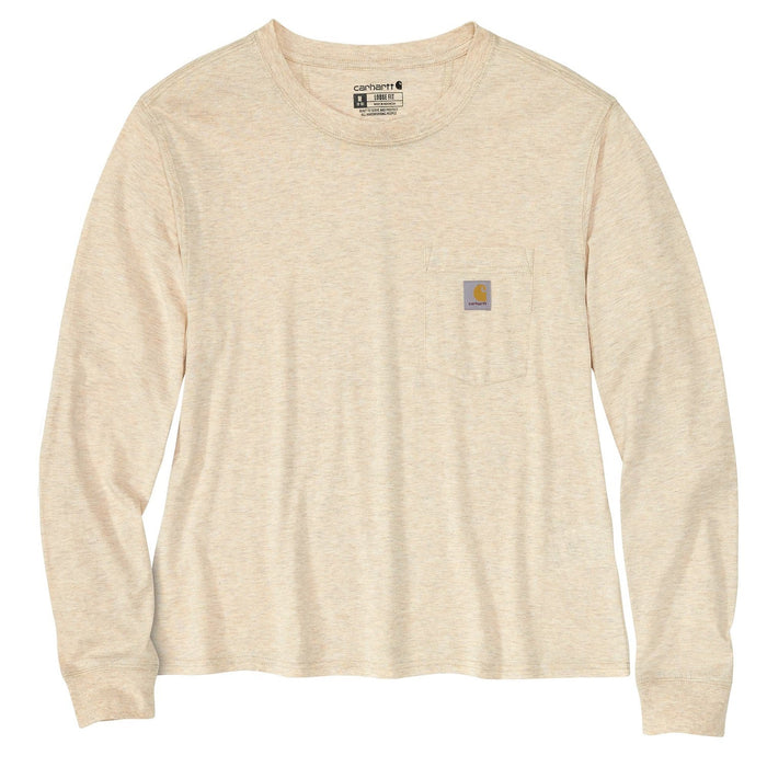 Carhartt Women's Tencel Loose Fit Lightweight Crewneck Pocket Long Sleeve T-Shirt Long Sleeve T-Shirts Carhartt