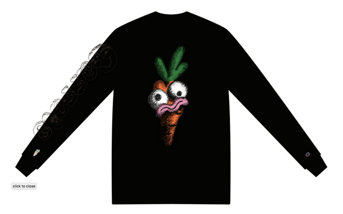 Carrrots by Nathan CARROT FACE LONG SLEEVE (Black)