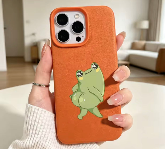Cartoon Frog Big Butt Cover For Apple iPhone 17 Air 16 16E 15 14 13 12 11 X Plus Pro Max