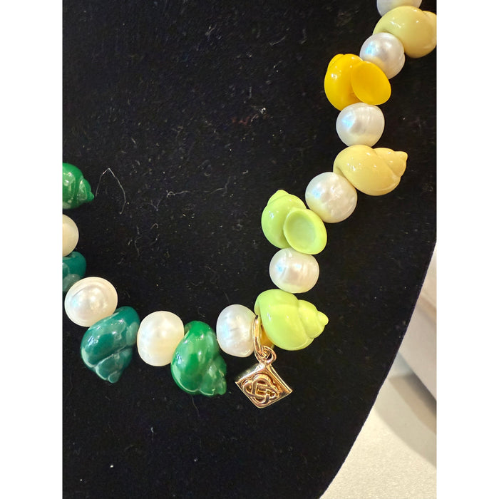 CasaBlanca Shell & Pearl Necklace*Multi color design*Inspired by Nigeria*NEW