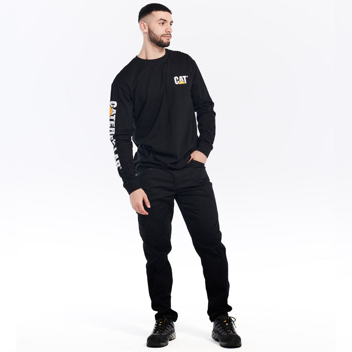 CAT Men's Trademark Banner Long Sleeve Tee Long Sleeve T-Shirts CAT Black 2XL Reg