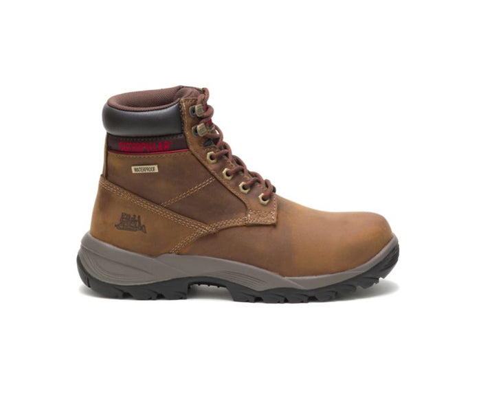 CAT Women's Dryverse Waterproof 6" Work Boot Work Boots CAT Beige 10 M